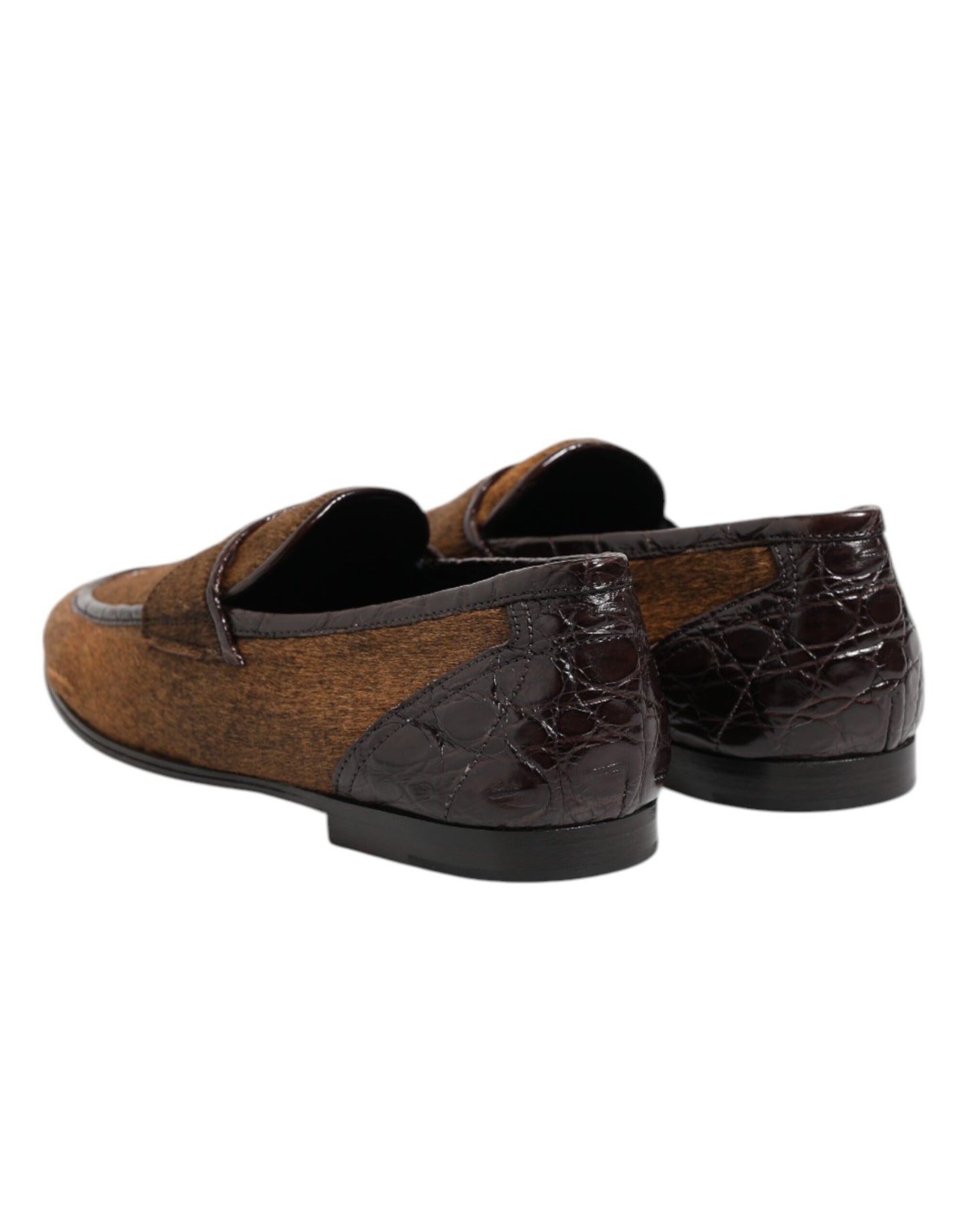 Dolce &amp; Gabbana Brown Loafers Leather Slip On Men Dress Shoes