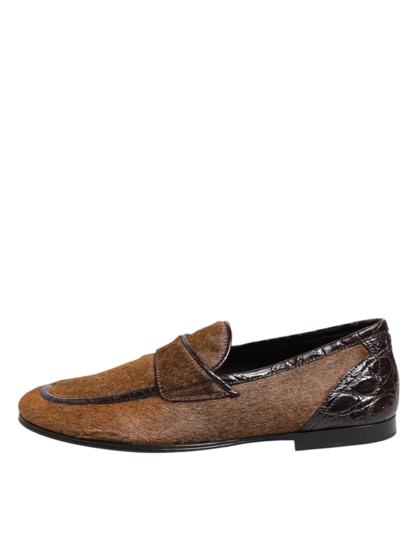 Dolce &amp; Gabbana Brown Loafers Leather Slip On Men Dress Shoes