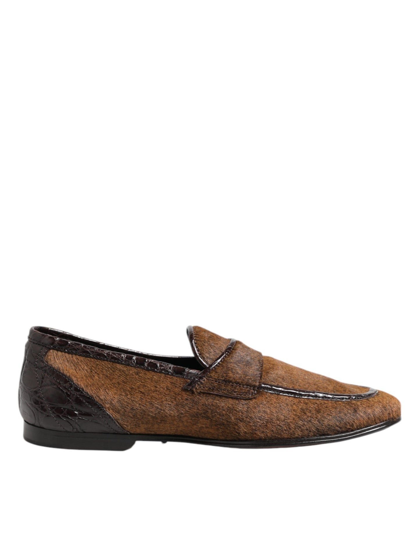 Dolce &amp; Gabbana Brown Loafers Leather Slip On Men Dress Shoes