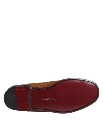 Dolce &amp; Gabbana Brown Loafers Leather Slip On Men Dress Shoes