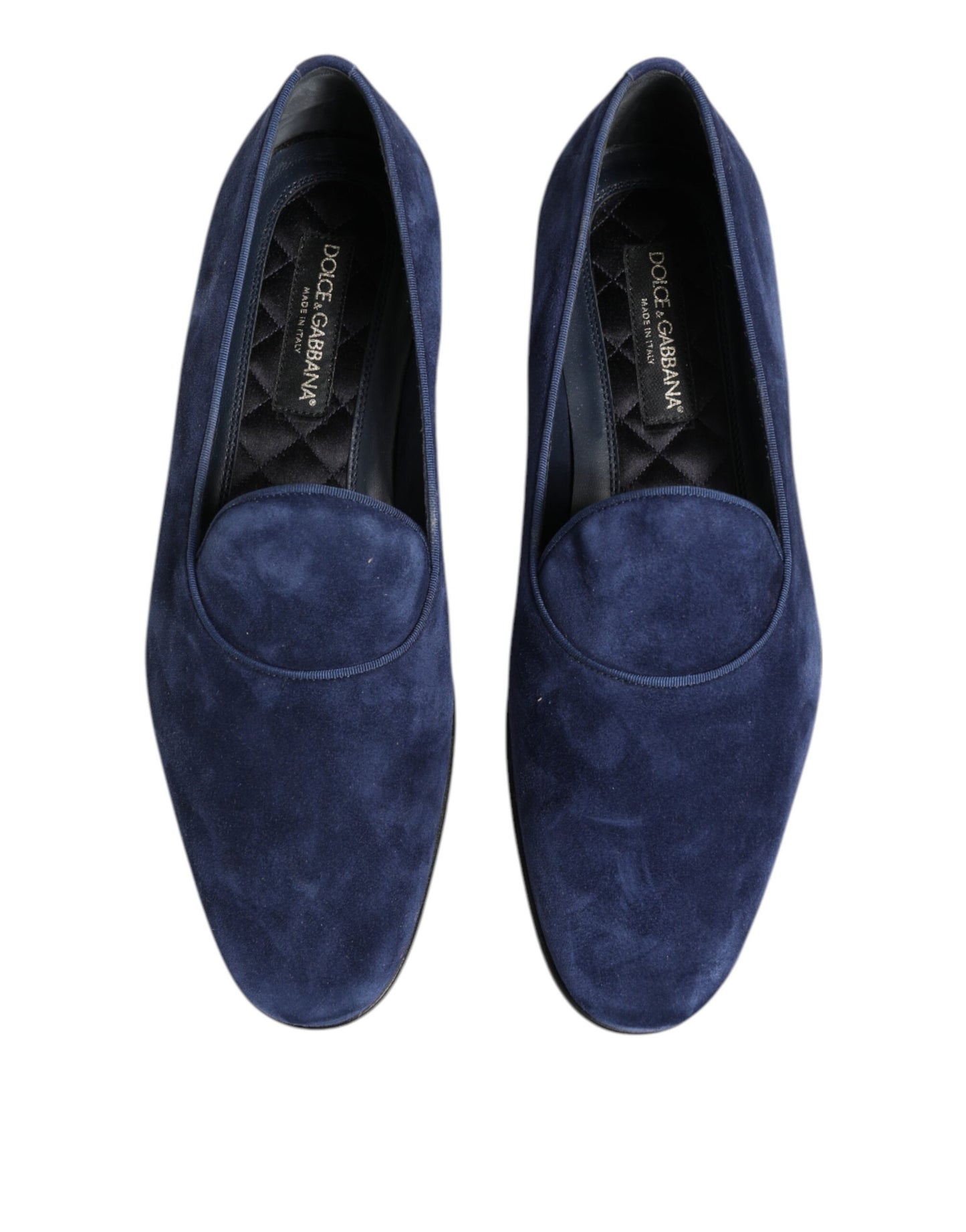 Dolce &amp; Gabbana Blue Velvet DG Logo Loafers Formal Shoes