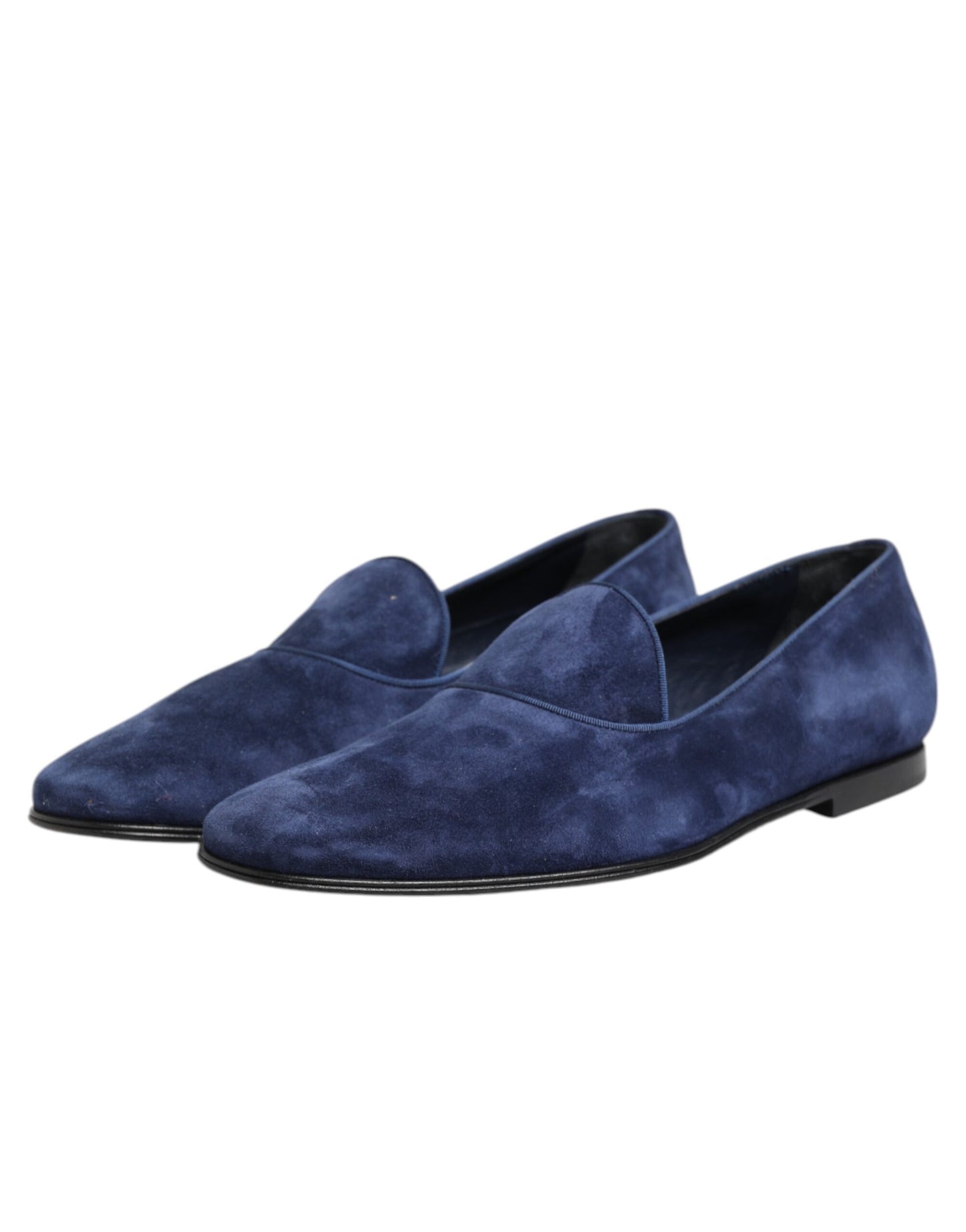 Dolce &amp; Gabbana Blue Velvet DG Logo Loafers Formal Shoes