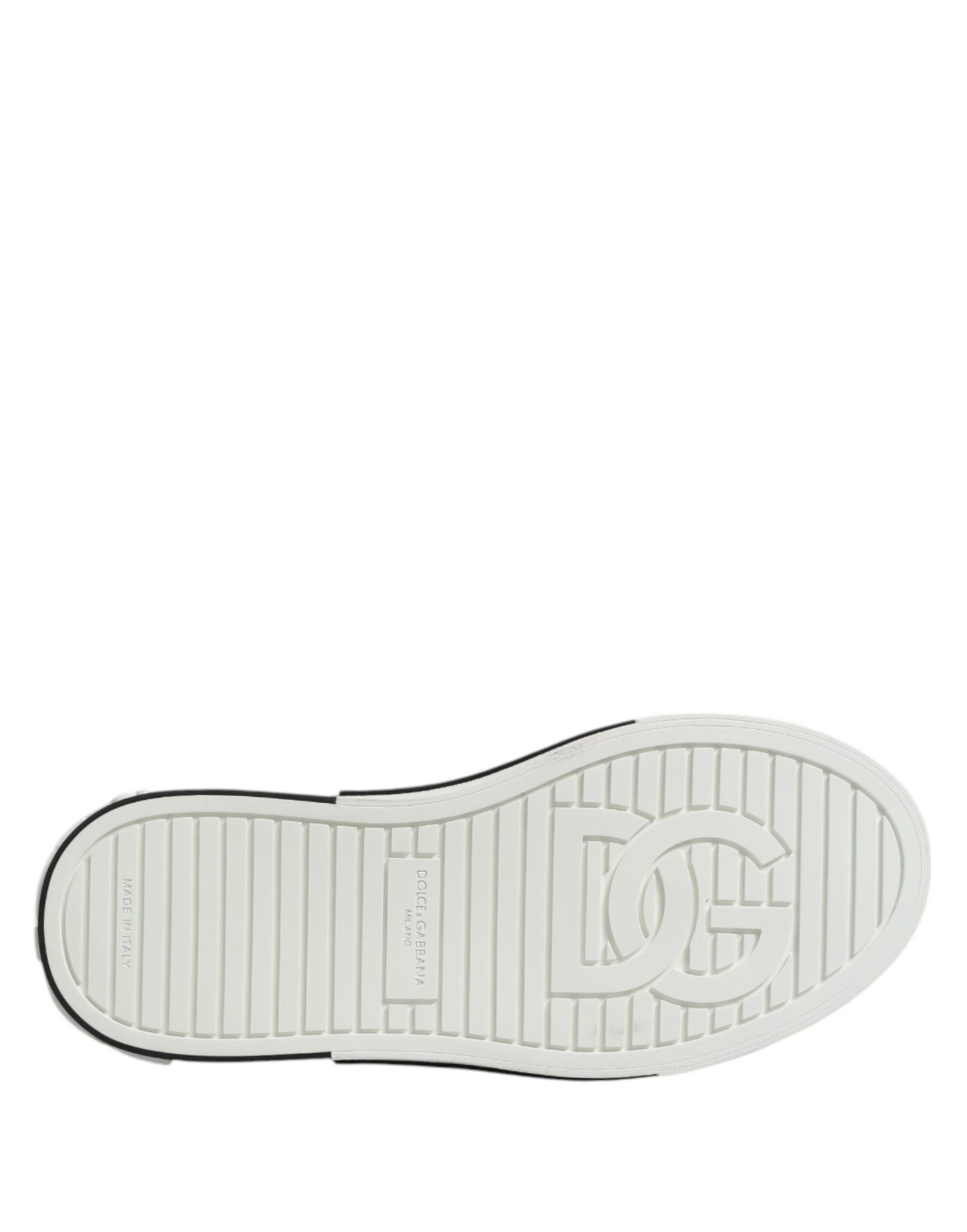 Dolce &amp; Gabbana White Dotted Leather Slip On Men Sneakers Shoes