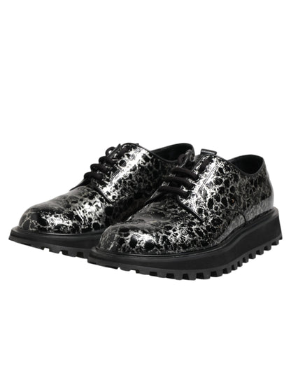 Dolce &amp; Gabbana – Klobige Derby-Schuhe aus Kalbsleder in Schwarz und Weiß