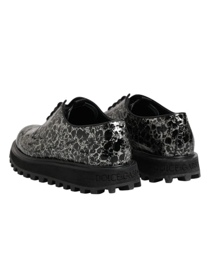 Dolce &amp; Gabbana – Klobige Derby-Schuhe aus Kalbsleder in Schwarz und Weiß