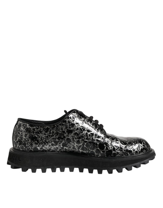 Dolce &amp; Gabbana – Klobige Derby-Schuhe aus Kalbsleder in Schwarz und Weiß