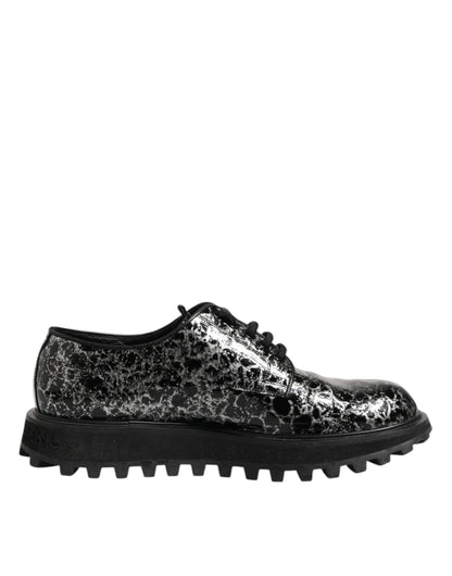 Dolce &amp; Gabbana – Klobige Derby-Schuhe aus Kalbsleder in Schwarz und Weiß