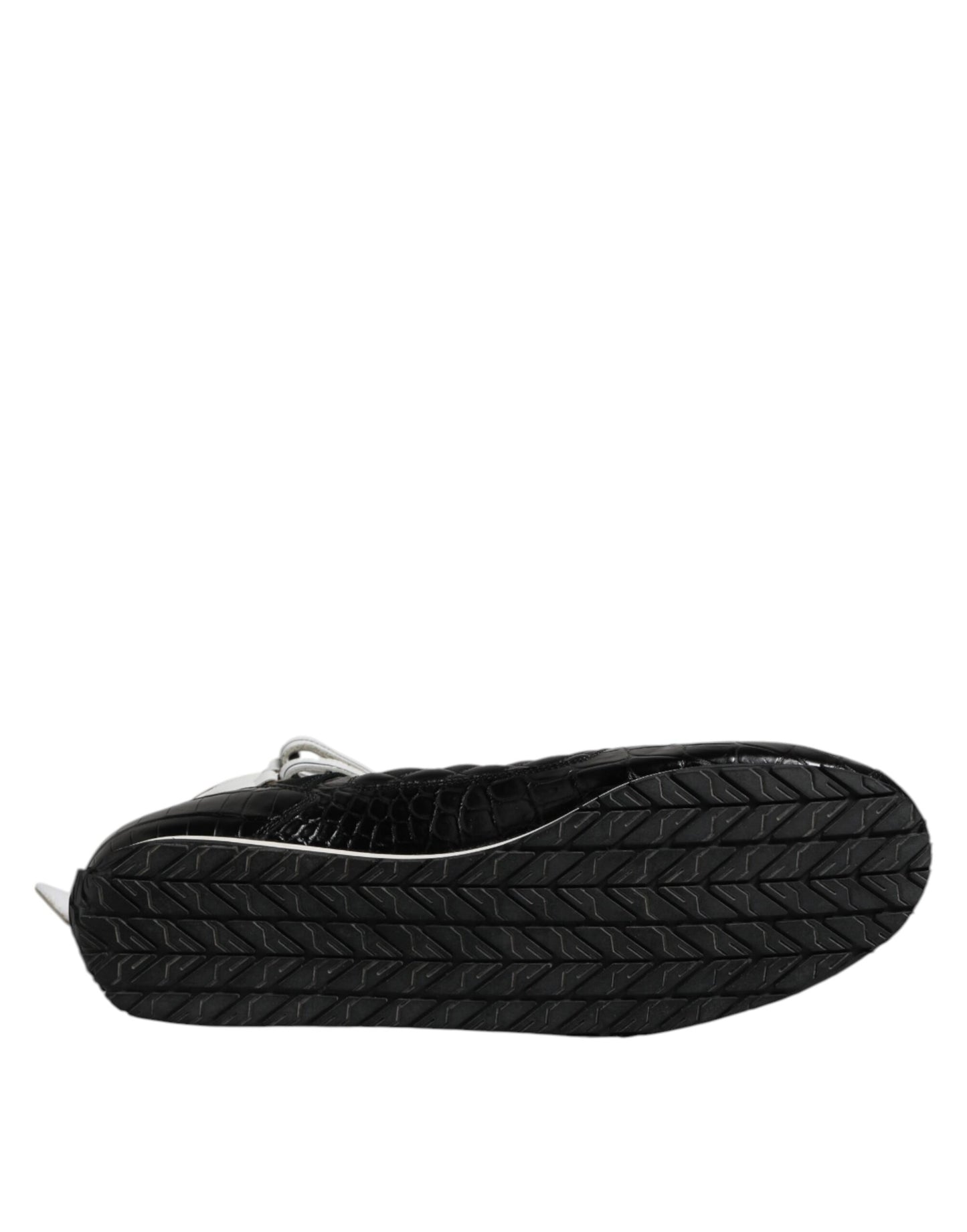 Dolce &amp; Gabbana Black Quilted Leather Lace Up Sneakers Shoes