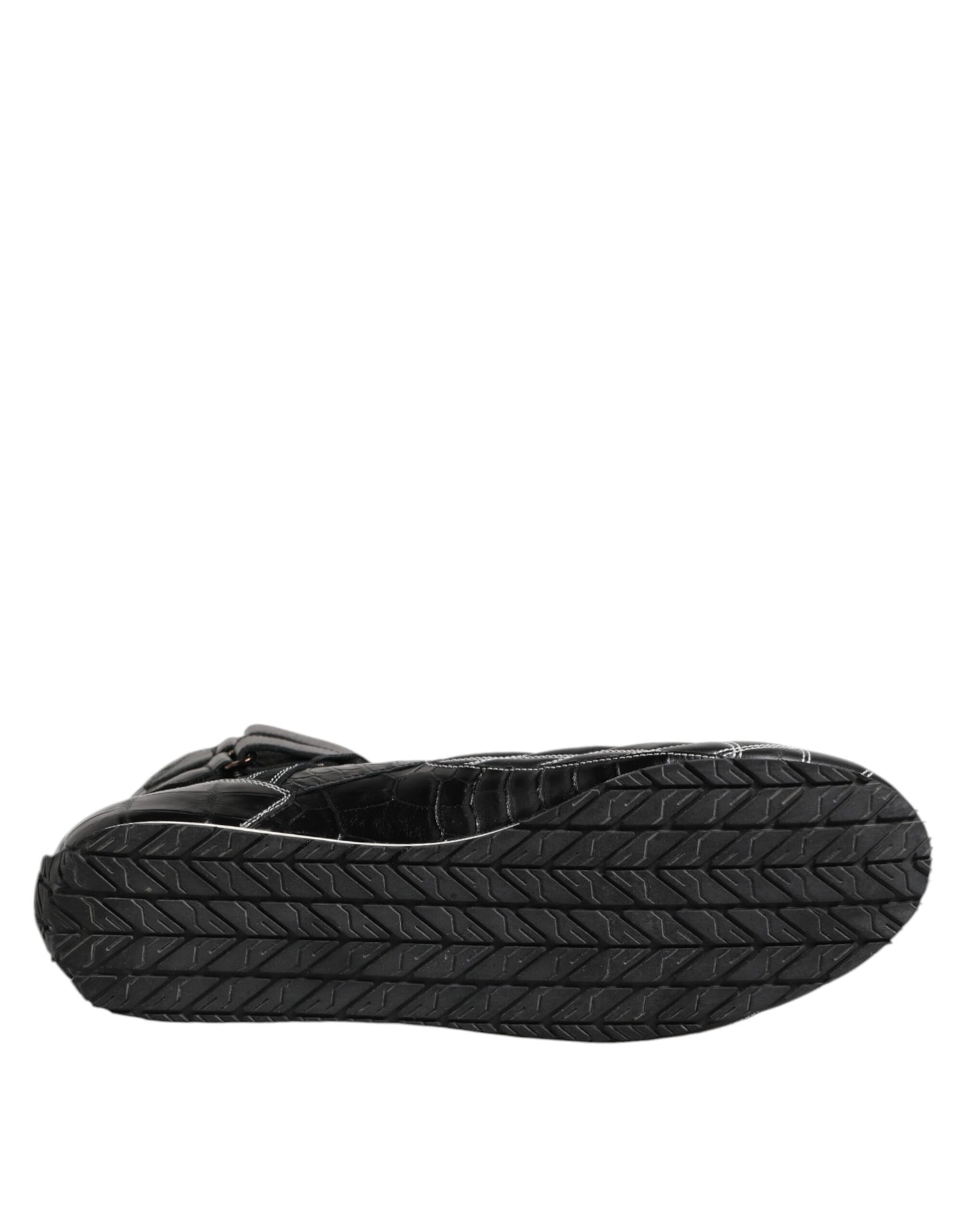 Dolce &amp; Gabbana Black Quilted Leather Lace Up Sneakers Shoes