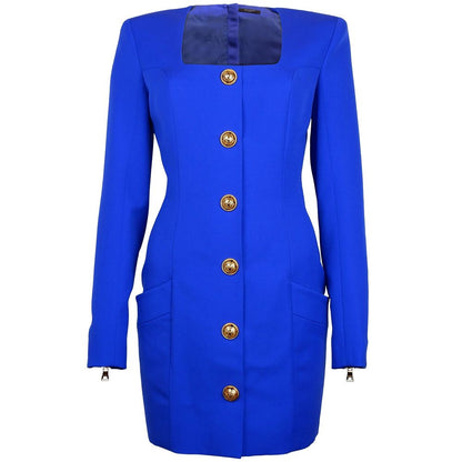 Blaues Wollkleid von Balmain
