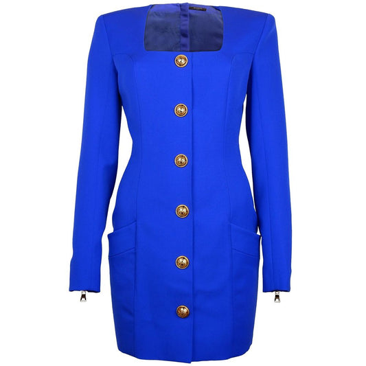 Blaues Wollkleid von Balmain