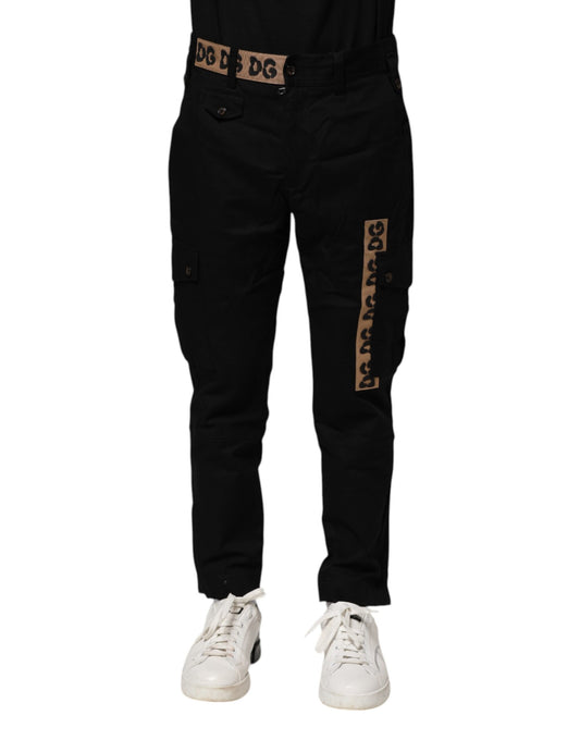 Dolce &amp; Gabbana Schwarze Cargo-Freizeithose aus Baumwolle