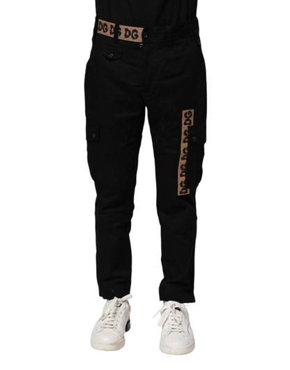 Dolce &amp; Gabbana Schwarze Cargo-Freizeithose aus Baumwolle
