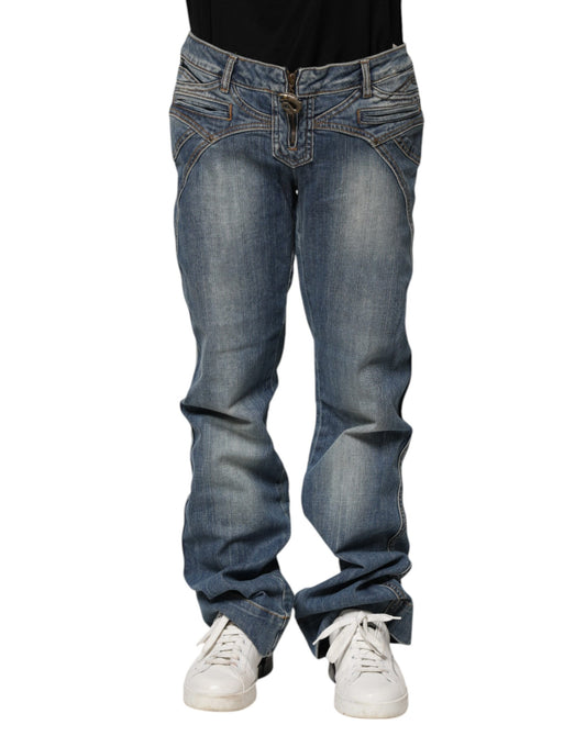 Just Cavalli – Blau verwaschene Straight-Fit-Jeans für Herren