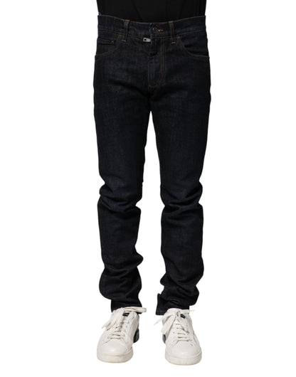 Dolce &amp; Gabbana Black Cotton Skinny Denim Men Jeans