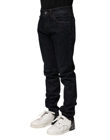 Dolce &amp; Gabbana Black Cotton Skinny Denim Men Jeans