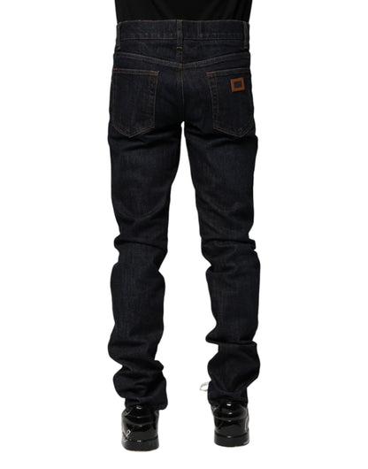 Dolce &amp; Gabbana Black Cotton Skinny Denim Men Jeans