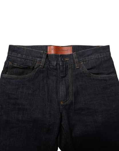 Dolce &amp; Gabbana Black Cotton Skinny Denim Men Jeans