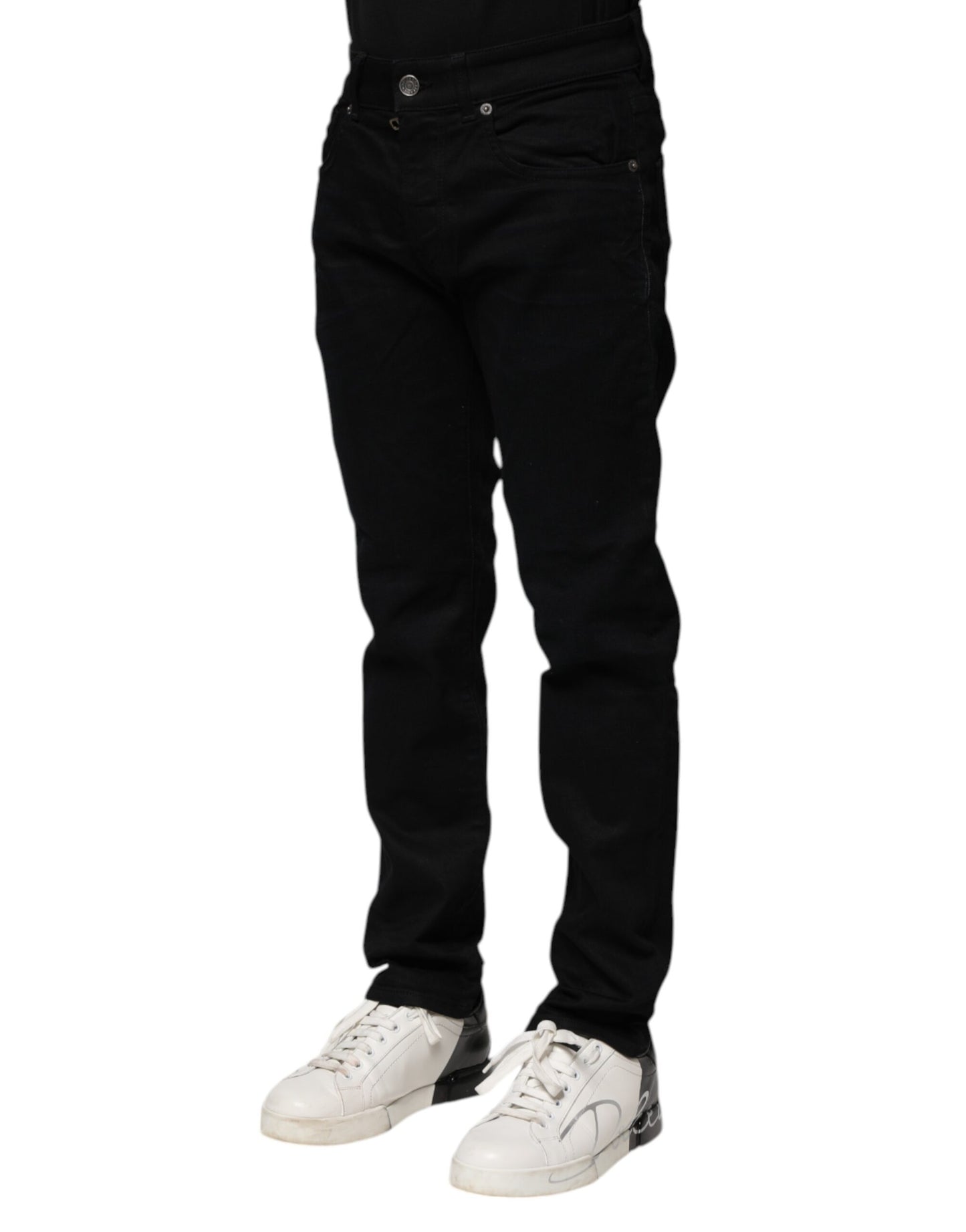 Dolce &amp; Gabbana Black Cotton Skinny Denim Jeans