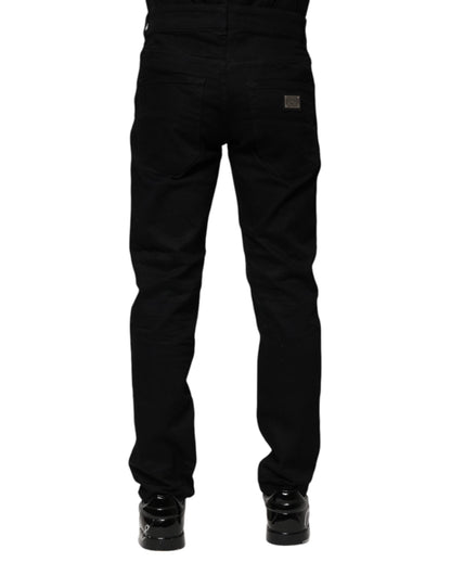 Dolce &amp; Gabbana Black Cotton Skinny Denim Jeans