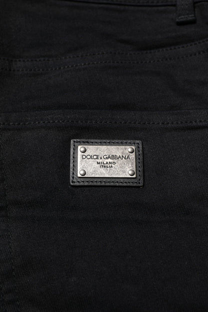 Dolce &amp; Gabbana Black Cotton Skinny Denim Jeans