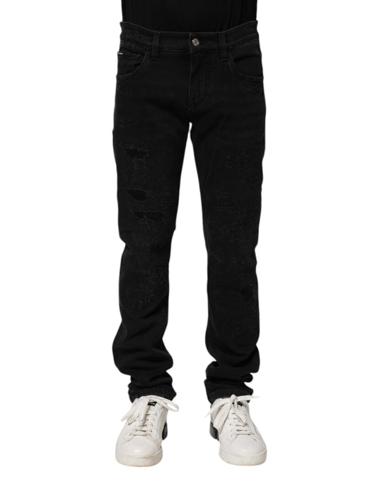 Dolce &amp; Gabbana Schwarze Skinny-Jeans aus Baumwolle für Herren