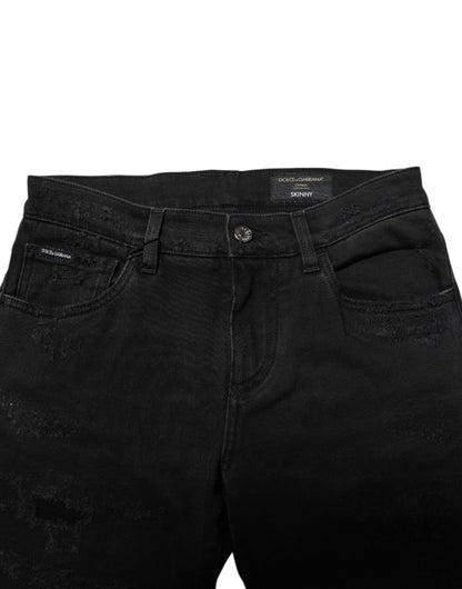 Dolce &amp; Gabbana Schwarze Skinny-Jeans aus Baumwolle für Herren