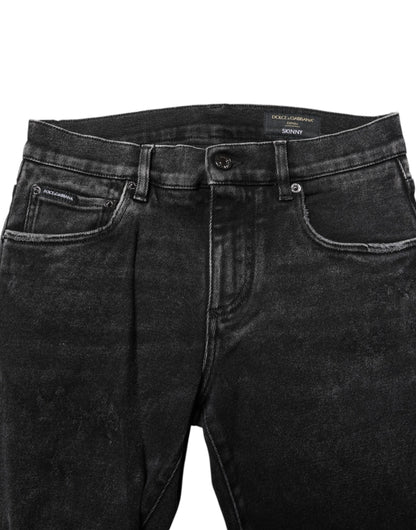 Dolce &amp; Gabbana Schwarze Skinny-Jeans aus Baumwolle für Herren