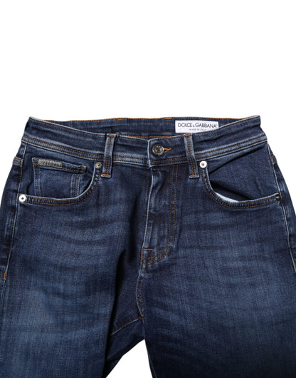 Dolce &amp; Gabbana Dark Blue Cotton Skinny Denim Jeans