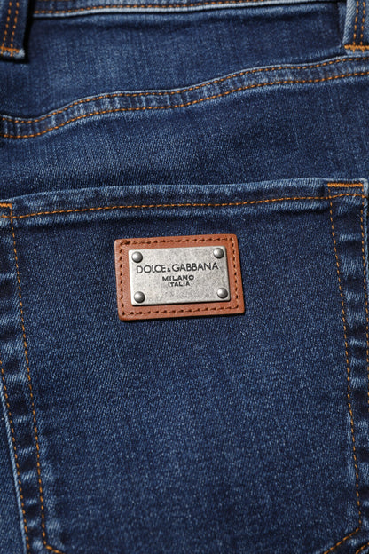 Dolce &amp; Gabbana Dark Blue Cotton Skinny Denim Jeans