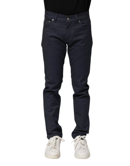 Dolce &amp; Gabbana Dark Blue Cotton Skinny Denim Jeans