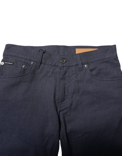 Dolce &amp; Gabbana Dark Blue Cotton Skinny Denim Jeans