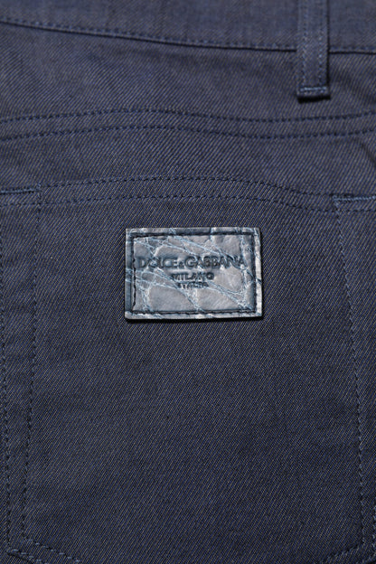 Dolce &amp; Gabbana Dark Blue Cotton Skinny Denim Jeans