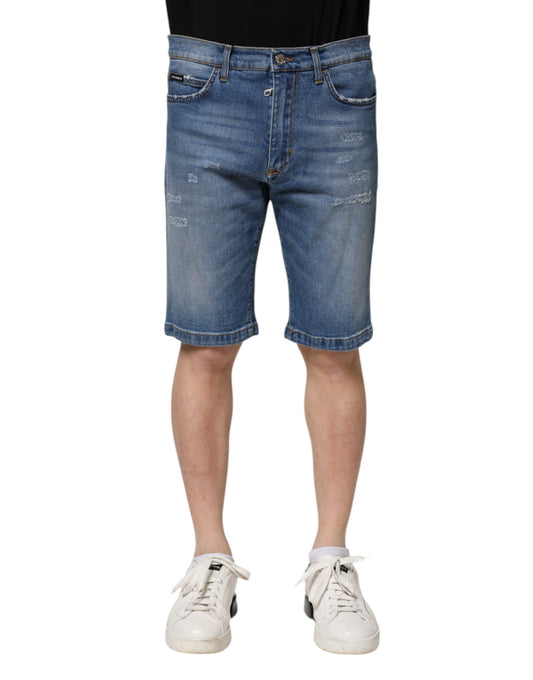 Dolce &amp; Gabbana – Blaue Bermudashorts aus Baumwollstretch für Herren