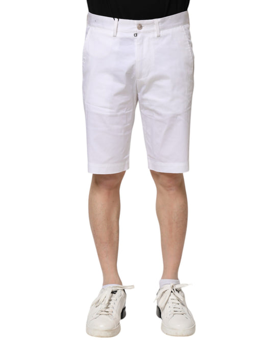 Dolce &amp; Gabbana – Weiße Bermudashorts aus Baumwollstretch für Herren