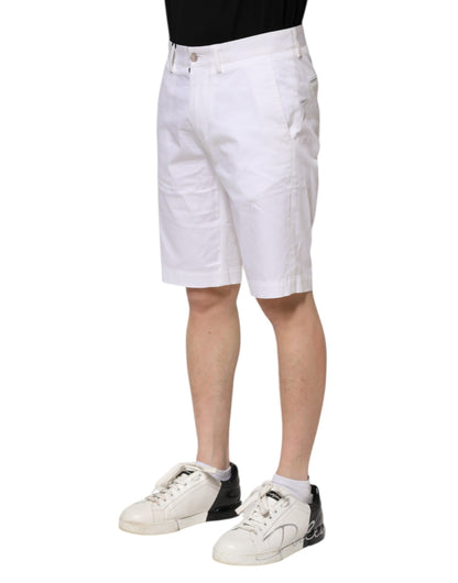Dolce &amp; Gabbana – Weiße Bermudashorts aus Baumwollstretch für Herren