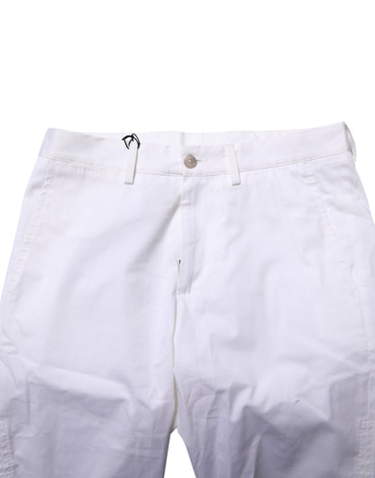 Dolce &amp; Gabbana – Weiße Bermudashorts aus Baumwollstretch für Herren