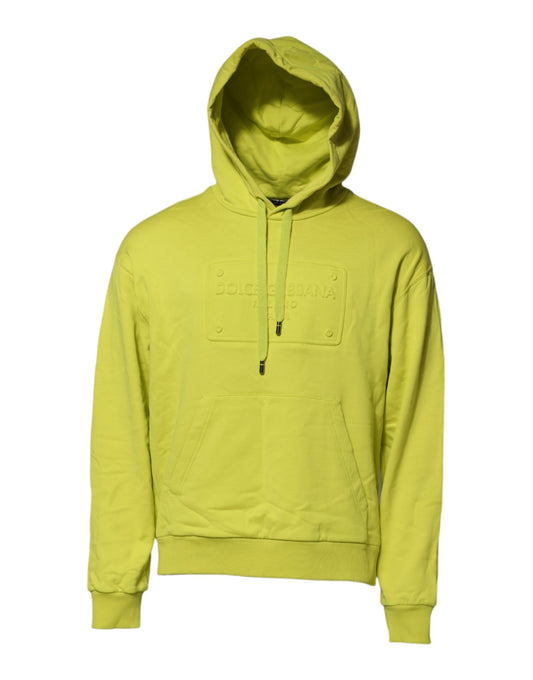 Dolce &amp; Gabbana – Grünes Baumwoll-Sweatshirt mit Kapuze und Logo