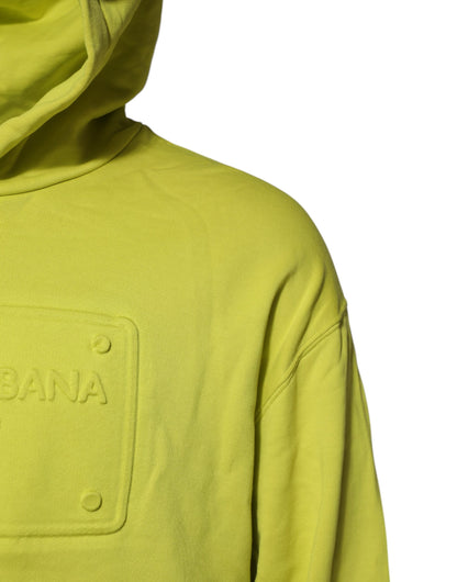 Dolce &amp; Gabbana – Grünes Baumwoll-Sweatshirt mit Kapuze und Logo