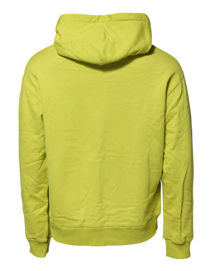 Dolce &amp; Gabbana – Grünes Baumwoll-Sweatshirt mit Kapuze und Logo