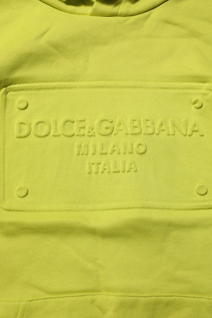 Dolce &amp; Gabbana – Grünes Baumwoll-Sweatshirt mit Kapuze und Logo
