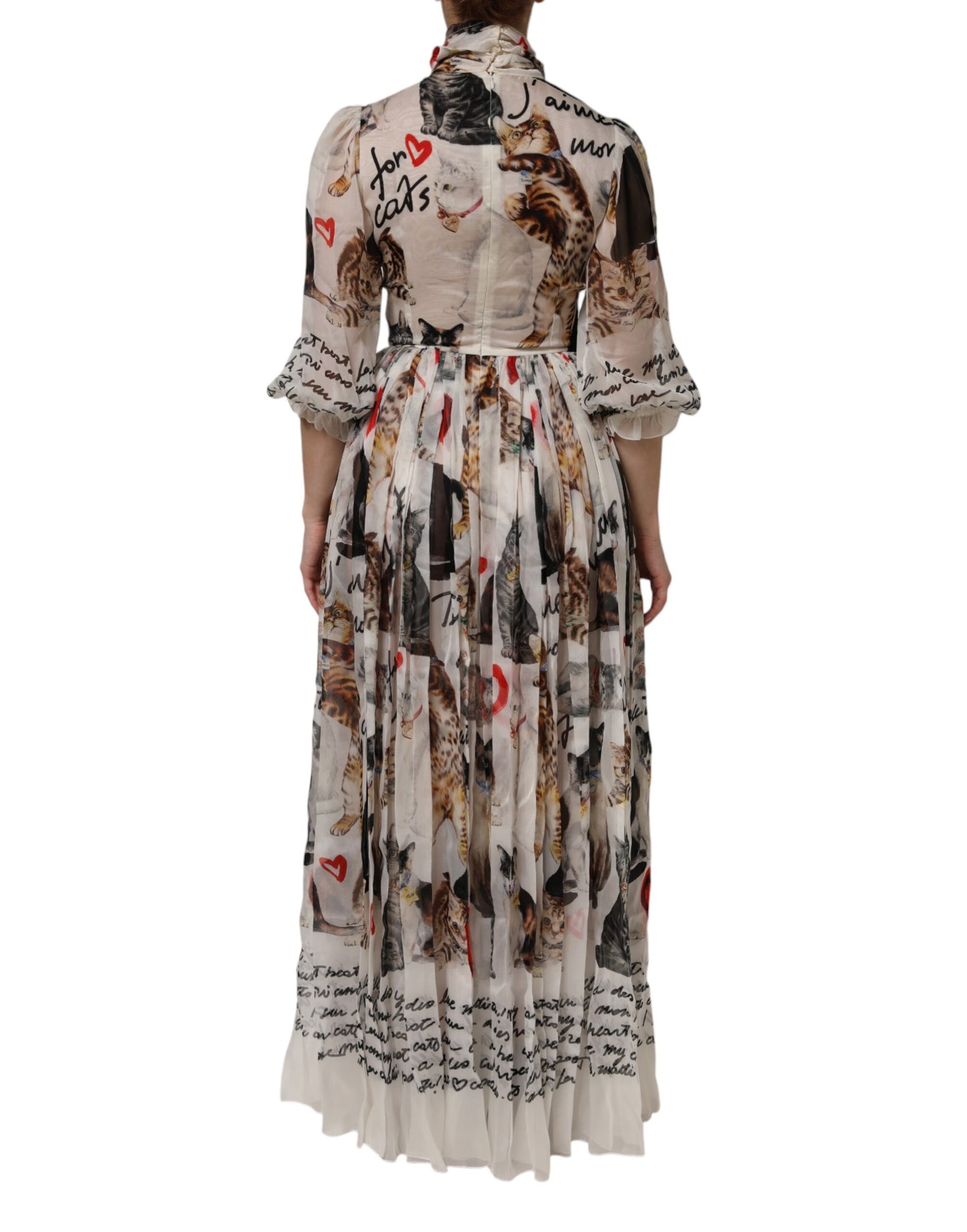 Dolce &amp; Gabbana Mehrfarbiges Ascot-Maxikleid aus Seide mit Animalprint
