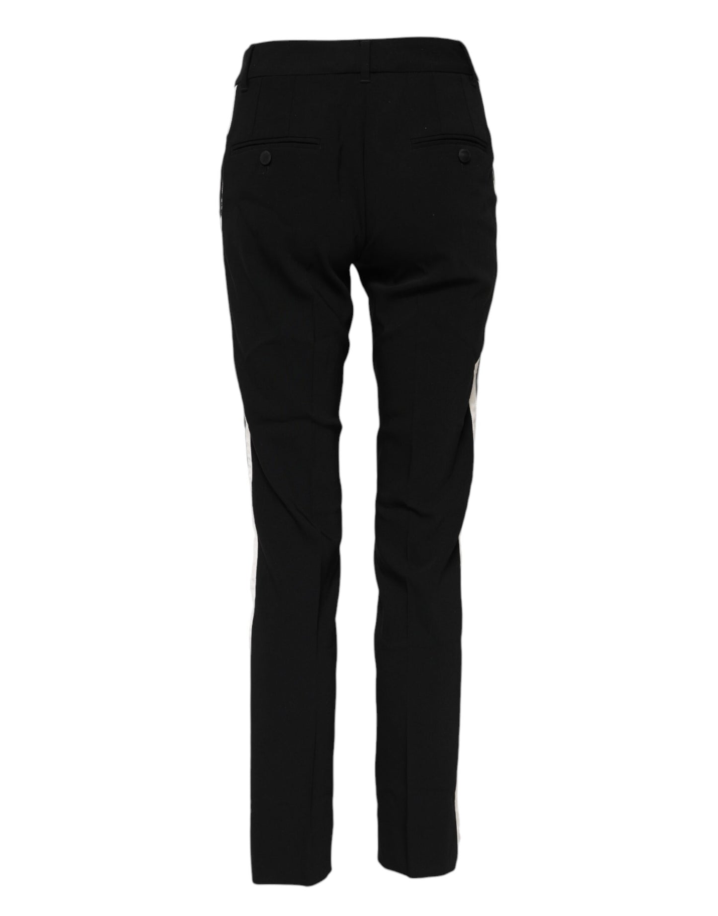 Dolce &amp; Gabbana – Schwarze Anzughose aus Wolle mit mittlerer Taille und schmalem Schnitt