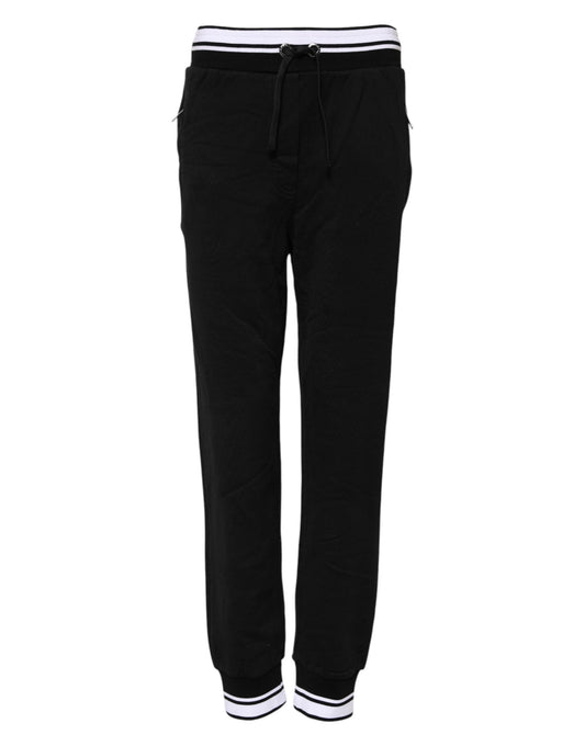 Dolce &amp; Gabbana – Schwarze Jogginghose aus Baumwolle mit mittlerer Taille