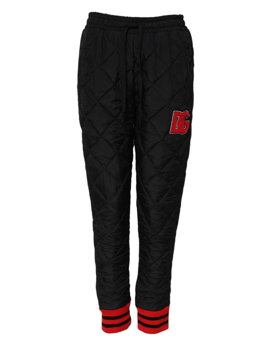 Dolce &amp; Gabbana – Schwarze, gesteppte Jogginghose mit mittlerer Taille