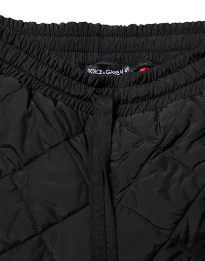 Dolce &amp; Gabbana – Schwarze, gesteppte Jogginghose mit mittlerer Taille