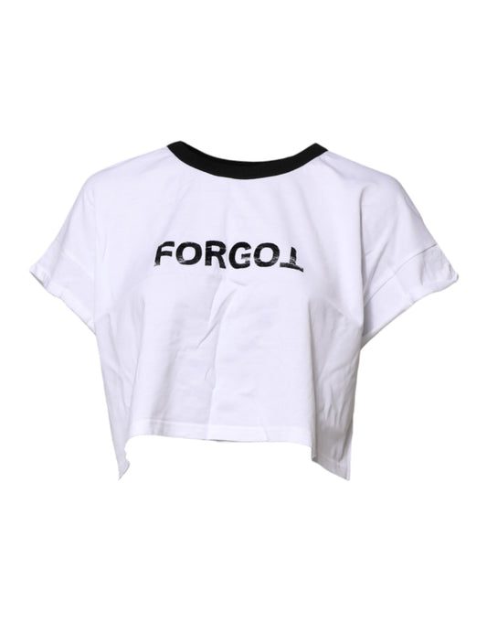 Dolce &amp; Gabbana – Kurzes T-Shirt mit Rundhalsausschnitt und Grafikdruck in Weiß