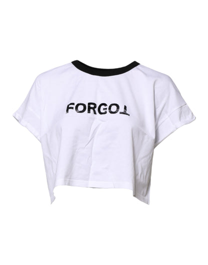 Dolce &amp; Gabbana – Kurzes T-Shirt mit Rundhalsausschnitt und Grafikdruck in Weiß