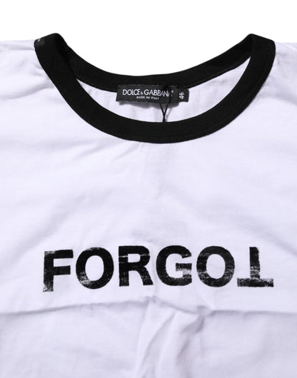 Dolce &amp; Gabbana – Kurzes T-Shirt mit Rundhalsausschnitt und Grafikdruck in Weiß