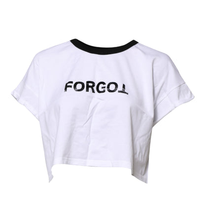 Dolce &amp; Gabbana – Kurzes T-Shirt mit Rundhalsausschnitt und Grafikdruck in Weiß
